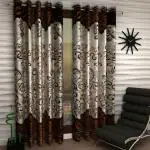 Home Garage Eyelet Window Curtains Set of 2 Brown (5 x7 Feet)