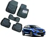 WolkomHome Car Mats Luxury Floor 3D Mat Carpets Black for Maruti Baleno