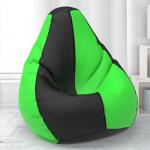 Biggie Bean Bag - Size : 5XL - Teardrop Bean Bags - Designed by : ScottyTravis London - Color: Black Parrot Green - Bean Bag Cover - Best Bean Bag for Living Room - Luxury Bean Bag - Lounge Chair Latest Bean Bag