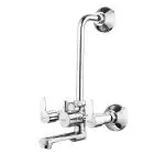 Clinton (CLN2115) Fusion Brass Wall Mixer for Bathroom with L-Bend Provision for Overhead Shower (Chrome Finish)