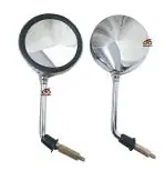 Mahabir Metal Body Silver Round Mirror For Scooter Vespa