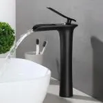Plantex Designer Pure Brass High Neck Pillar Water Tap for Wash Basin/Single Handle Hot & Cold Basin Mixer (APS-PL-04-Black)
