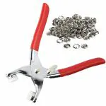Homeleven Grommet Eyelet Pliers for Leather Cloth Fastener Plier Clipper Hand Tool with 100Pcs Snap