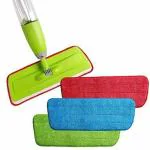 MyHomesWorld Reusable Microfiber Spray Mop Replacement Head Pads Floor Cleaning Cloth Household Cleaning Mop Accessories - Set of 3 (Multi Color)