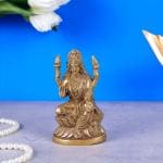 NIKSA HOMES Brass Laxmi Murti | Idol Goddess Laxmi MATA | Maa Lakshmi Goddess of Money and Wealth Statue | for Home-Temple- Diwali Pooja Decoration | Décor | Gold Finish | 880gms