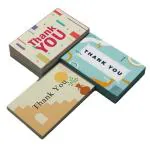 Festiko Thank You Cards (Set Of 3), Party Items, Birthday, Anniversary, Wedding Return Gifts, Gift Accessories 45 Pcs (Aesthetic, Light Blue Blocks)