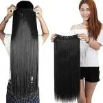 Prayati hair style Black hair extension in 5 clip Black color for Women With Matt Finish| Synthetic Extension For Women And Girls | Stylish Choti Hair Extension Women To Increase Instant Length