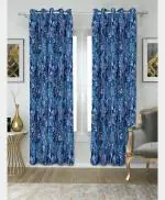NEELA COTTON MILLS (P) LTD. SAMARPANA COLLECTION WINDOW CURTAIN | ABSTRACT PRINT | PACK OF 1 | AQUA | 5 FT, 130 GSM