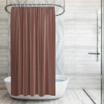 MONKDECOR Self Strip Plain Design PVC 7 ft Long Shower Curtain Pack of 2 (Copper, Size-54x84 inches)
