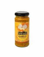 DELICASIA Gold Garlic Pickle 250 gm Brand of SR's. Indian Flavor. NO Artificial Color and Flavors. Gluten Free. 77 Years of Trust (Garlic Pickle)