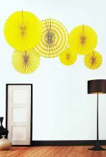 My Party Suppliers Paper Decoration Fan Backdrop Paper Rosette Giant Paper Flowers Paper Fans Baby Shower Decorations (pack of 6)