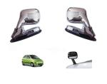 DrivEscape Chevrolet Spark Front Fender Chrome Bonnet Mirror With Indicator (set of 2)