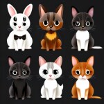 Love Creation A4 Size poster print for creative wall art- furry-friends-expressions-11860(Non Sticker)