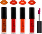 OUR BEAUTY Multicolor Kiss Proof Velvet Matte Liquid Lipstick 36, 16 Ml (Pack Of 4)