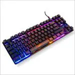 RPM Euro Games Gaming Keyboard With 87 Keys & RGB Backlit | With Suspension Keys Wired USB Gaming Keyboard (Black)