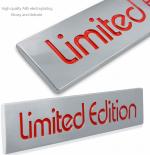 CARIZO Premium Zinc Alloy Limited Edition Badge, 3D Premium Car Side Fender Rear Trunk Emblem Logo Badge Decals (Silver & Red)