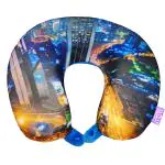 VIAGGI 3D Printed U Shape Memory Foam Travel Neck Pillow - Yellow City