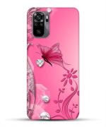 Bhaicover Xiaomi Redmi Note 10 Pro Max Pink Polycarbonate Light Weight and Slim Flowers Butterfly Mobile Phone Back Cover Case