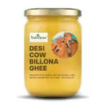 Nutrifarms Pure Ghee Cow Billona Cow Ghee For Gives Strength | Bilona Ghee Good For Gut | Desi Ghee For Delicious Food | Cow Ghee Bilona Method For Healthy Heart | Cow Pure Desi Ghee - 500Ml