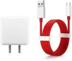 Cihlex 5V 6A 30W Oneplus Original Usb Type C Warp Charger Cable Nylon Braided (Red, White)