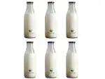 SAND DUNE Set of 6, 300 ml Each Glass milk bottle, with meta - Reusable Suitable For Fridge Storage