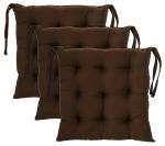 Kuber Industries Brown Square Chair Pad Seat Cushion (Pack Of 3)