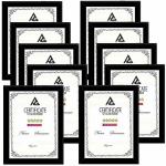 DJ ARTS A4 size Certificate Document and Photo Black Wall wood photo frames (Colour - Black & Size - A4) (A4, 10)