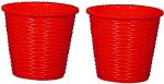 JRM Plastic Red Flower Pots (Pack Of 2)