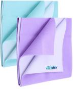 Newnik Cozymat Bed Protector for New Born, Old Age & New Moms Seagreen + Purple (Small (50cm x 70cm)