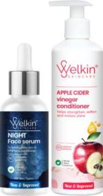 Welkin SKIN CARE Organic Night Face Serum and Apple Cider Vinegar Conditioner