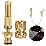 DP FASHION Brass Water Spray Nozzle Suitable for 1/2'' Hose Pipe Adjustable Brass Spray Nozzle Water Pressure Booster for Car Wash Bike Gardening Pets Home Window & Plants Washing