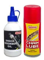 Waxpol Chain Lube & Shock Absorber Fork Oil lubricant Combo