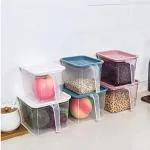 Jay Gatrad Seller Multipurpose Fridge storage containers & jar Set Plastic Refrigerator Box with Handles and Airtight Lid Unbreakable Pack of 6