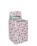 Classic Top Load Washing Machine Cover for IFB 6.5 Kg, 7.0 Kg, 7.5 Kg | 60Cms X 60Cms X 90Cms | White & Pink Flower