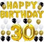 FANEX Solid 30th Happy Birthday Combo Decoration Kit (Pack of 39)