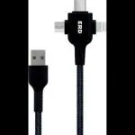 ERD UC-83 3-in-1 Multipurpose Cable Which Supports Lightning Cable, Type C & Micro USB Devices | Compatible with Mobile Charger, Earphone Charger, Speaker Charger, White, One Cable (White)