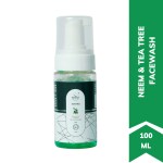 The Biosaga Organics NEATFACE Anti-acne Foaming Facewash with Neem & Tea-tree for purifying & clear skin. suitable for Acne-prone & Oily Skin 100ml