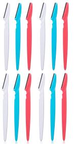 BMG IMPORT EXPORT12 Pcs Eyebrow Razors - Dermaplane Razor for Women Face for Trimming and Shaping, Multipurpose Exfoliating Face Razor and Eyebrow Shaper with Protective Skin Guard
