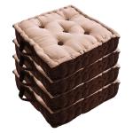 Kuber Industries Square Chair Pad| Comfortable Seat Cushion|Pack of 4 (Beige)
