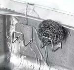 ShineSnap Adhesive Sponge Holder for Kitchen Sink, Stainless Steel Sponge Holder Sink Caddy Waterproof Kitchen Sink Sponge Holder Sponge Holder for Kitchen Accessories (Pack of 5)