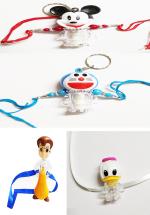Kavim Kids SWQ2qw201925WAL2020147AS Plastic (PVC) Rakhi Set (Kids LED Light Chota Bheem , Micky Mouse, Donal Duck & Doraemon ( Pack of 4 ))