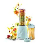 USHA On The Go Blender NB30X1 Nutri Blend 350W 100% Copper Motor For Longer Life| 2 Jars (600 Ml & 330 Ml) With Easy To Carry Bottles | Spill Proof Spout & Store Lids | 2 Years Warranty | Green