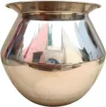 Elategivers Silver Stainless Steel Aandi Pongal Pot Capacity - 2 Ltr