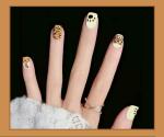 Secret Lives Acrylic Press on Nails Designer Artificial Nails Extension Cute Tiger Cub Cream Color Design 24 pcs Set with Glue Sheet