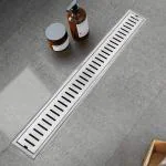 Plantex 304 Grade Stainless Steel Long Shower Drain/Floor Trap/Jali Removeble Grate/Lid for Bathroom and Kitchen (10 x 60 cm Matt) (B424Capsule)