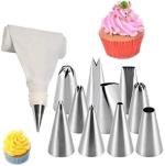 Urban Buy Steel Reusable And Washable Cake Nozzle With Icing Piping Cream Pastry Making Bag Kitchen Tool Set 13 pc
