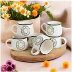 Your Local Store Ceramic Clock Design Coffee Tea Milk Cups Set (Pack of 6) 180Ml Ceramic Coffee Mug
