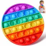 UNIRAC poppit Fidget Toy, Rainbow pop it, Push pop Bubble Fidget Toy (Rainbow Round)