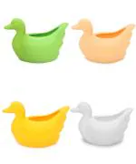 Joren Combo of 4 Multicolour DUCK Plastic Flower Pots | Small Planter | Decorative Gamla | Nursery Plant Container | Balcony Plant Container for Indoor & Outdoor Gardening Needs
