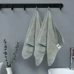 LINEAR Microfiber Hand Towel Highly Absorbent Hand Towels for Bathroom Soft Hand Microfiber Face Towel Towel for Men, Women,Gym (SIZE-75x35) (Grey)
